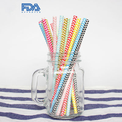 Πιστοποιητικό FDA Ξαναχρησιμοποιήσιμα βιοδιασπώμενα καλαμάκια χαρτιού με διαφορετικό σχέδιο