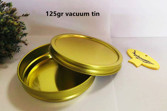 125g Στρογγυλό κενό τενεκέ με χαβιάρι με 0,28mm τενεκέ
